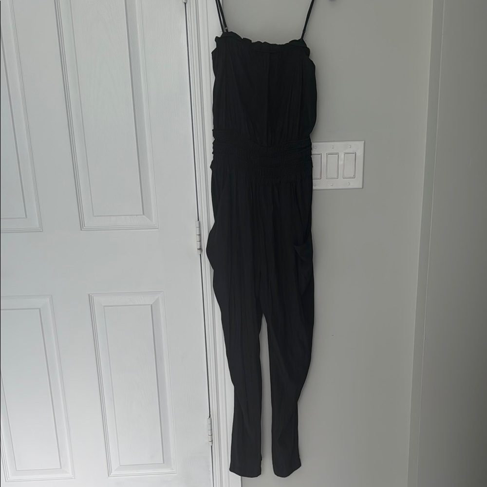 Ramy Brook Black Jumpsuit Sleek Spaghetti Straps